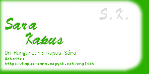 sara kapus business card